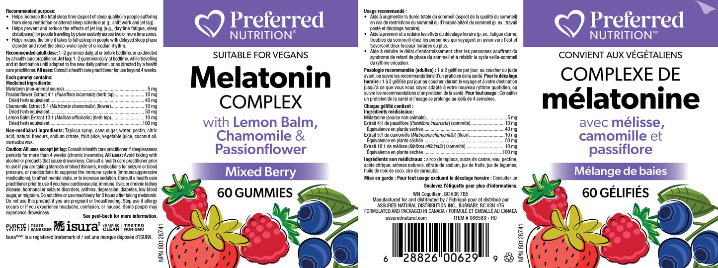 Melatonin Complex Mixed Berry 60 Gummies