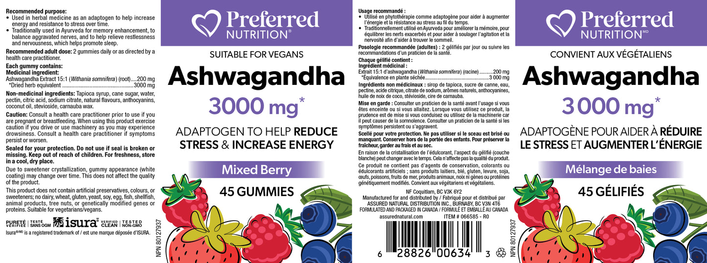 Ashwagandha 3000mg 60 gummies