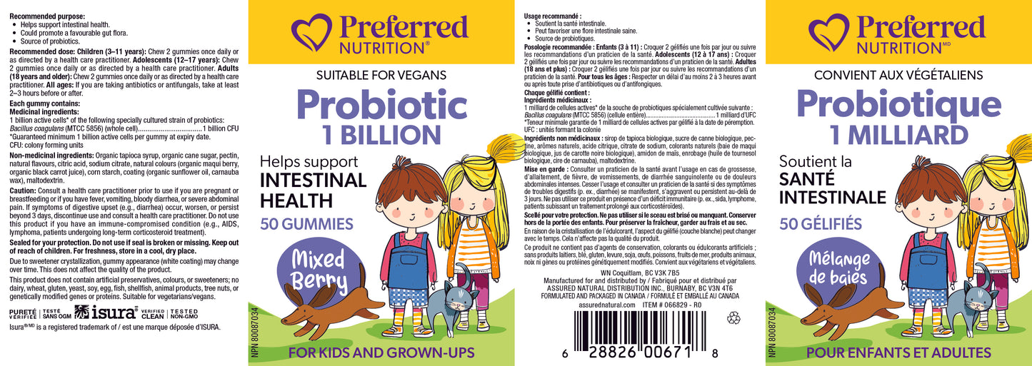 Kid's Probiotic 1 billion- 50 Gummies