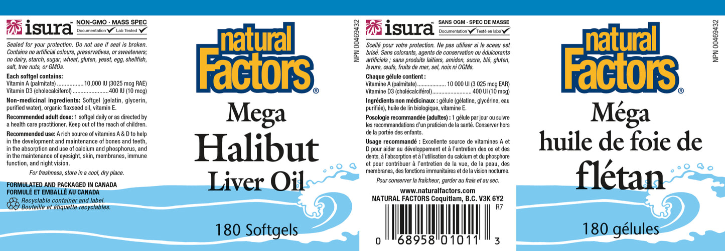 Mega Halibut Liver Oil 180softgels