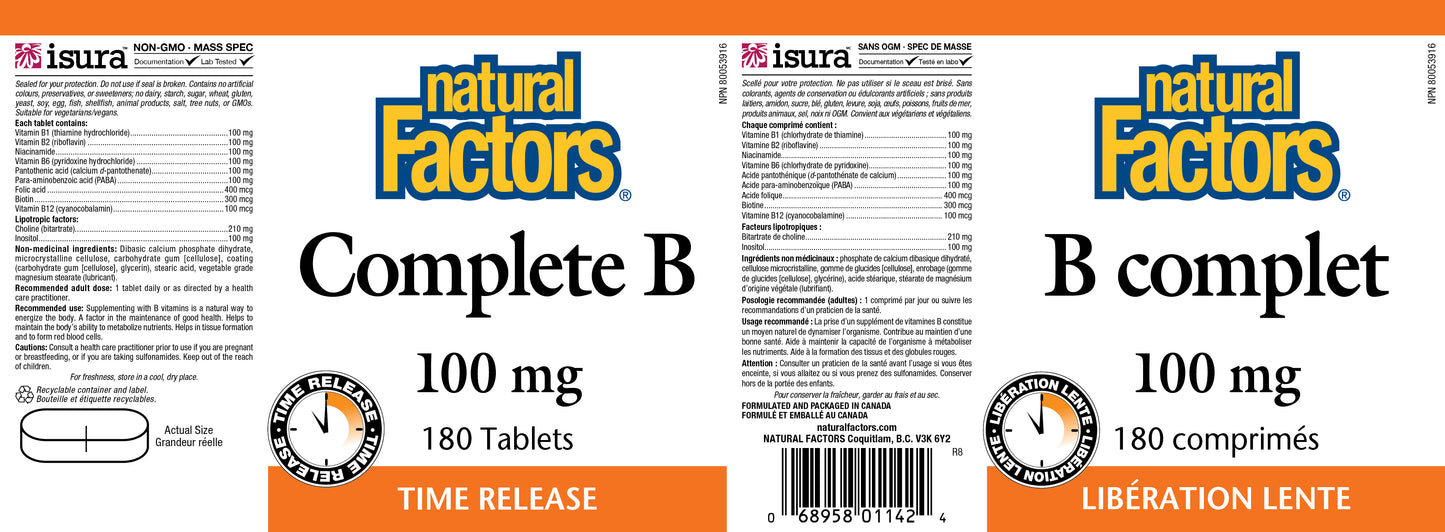 Complete B 100mg 180tabs
