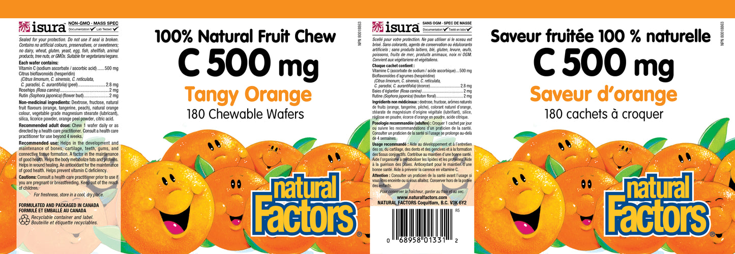 C 500mg tangy orange 180chews