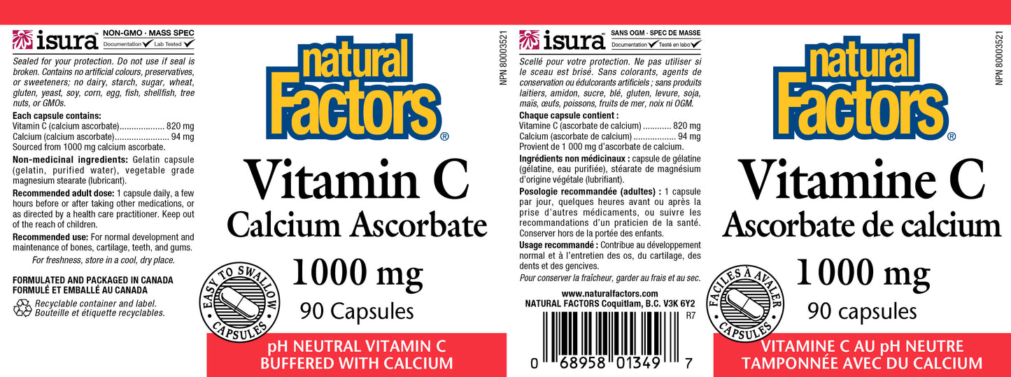 Vitamin C Calcium Ascorbate 1000mg 90caps