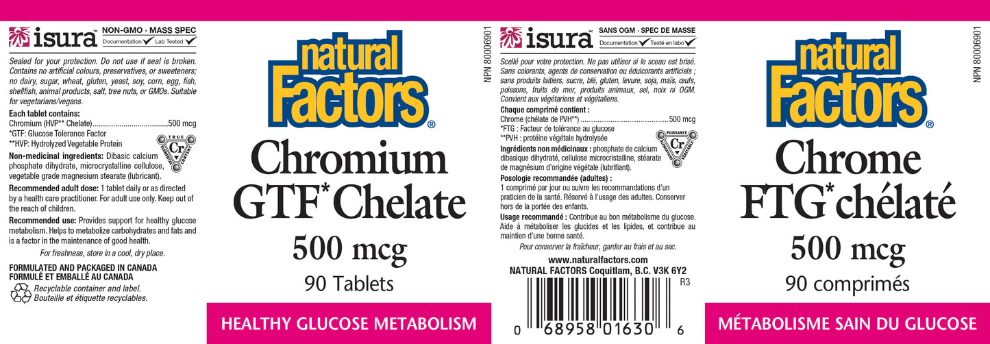 Chromium GTF Chelate 500mcg 90 tab
