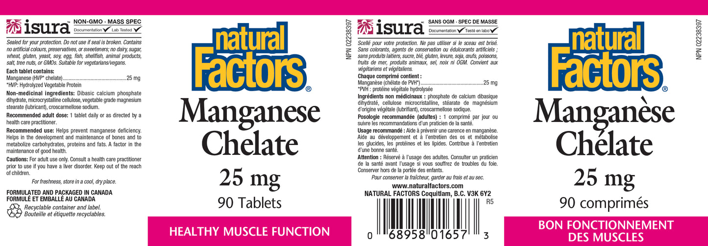 Manganese chelate 25mg 90tabs