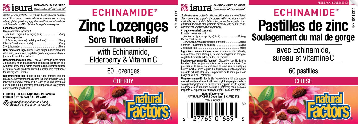 Echinamide Zinc Lozenges cherry 60loz