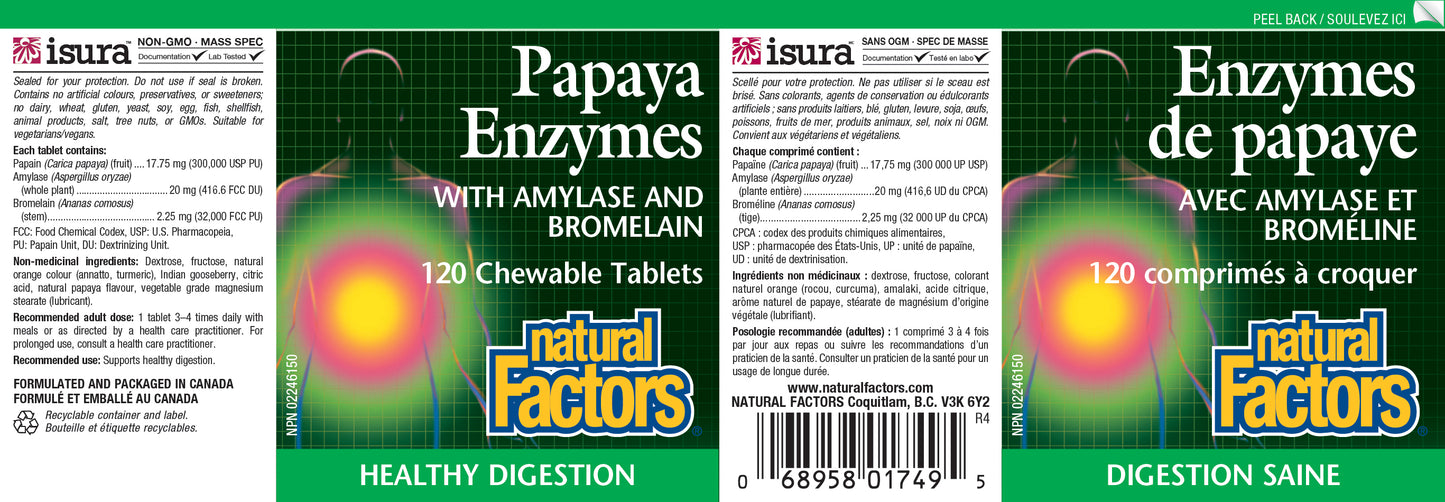 Papaya Enzymes with amylase 120chewables