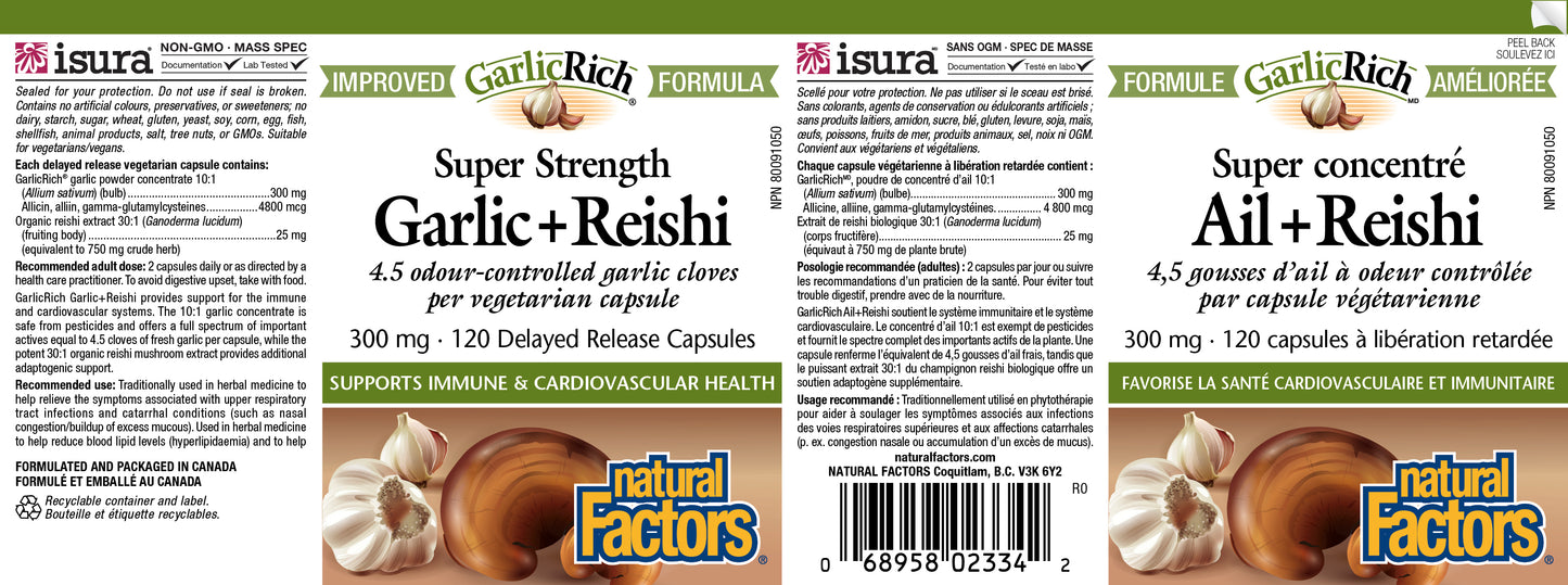 Garlic + Reishi 120 delayed release caps