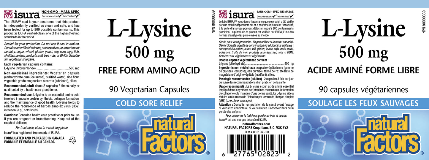 L-Lysine 500mg 90caps