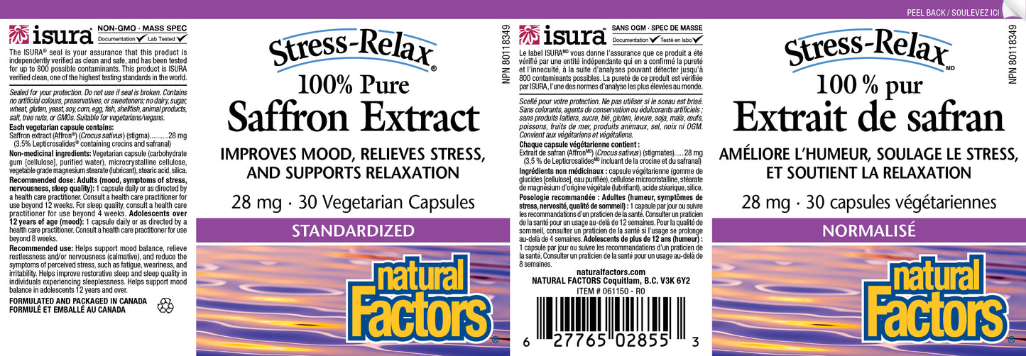 Saffron Extract 28mg 30 Capsules