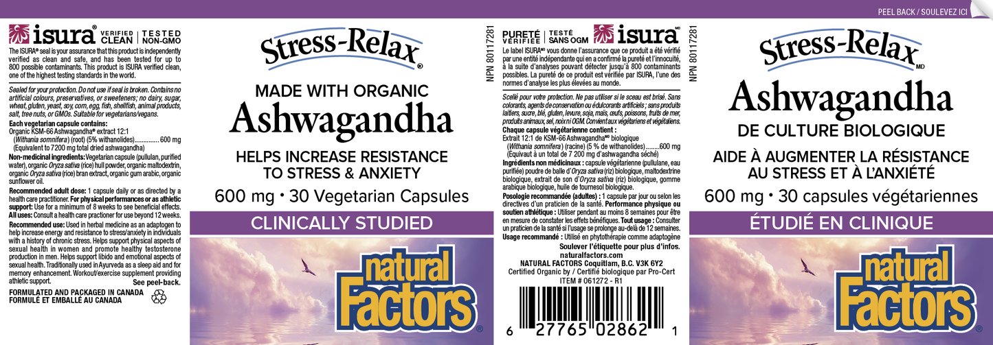 Stress-Relax Ashwagandha 600mg 30 caps