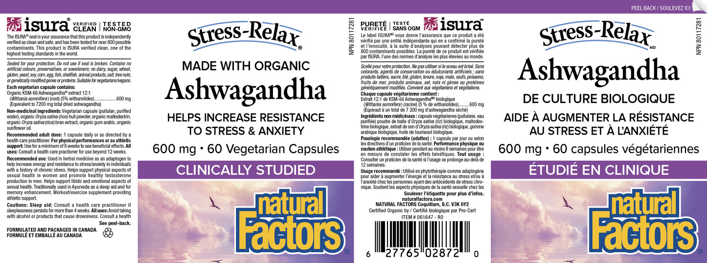 Stress-Relax Ashwaganda 600mg 60 caps