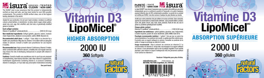 Vitamin D3 LipoMicel 2000IU 360gels