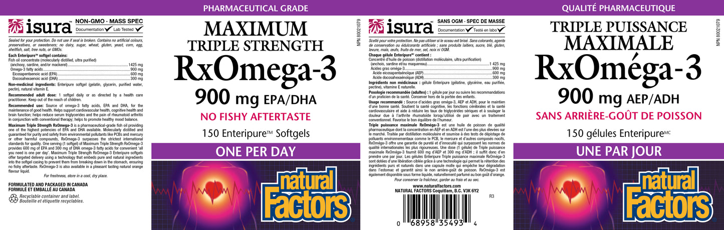 Max Triple Strength RxOmega-3 150 softgels