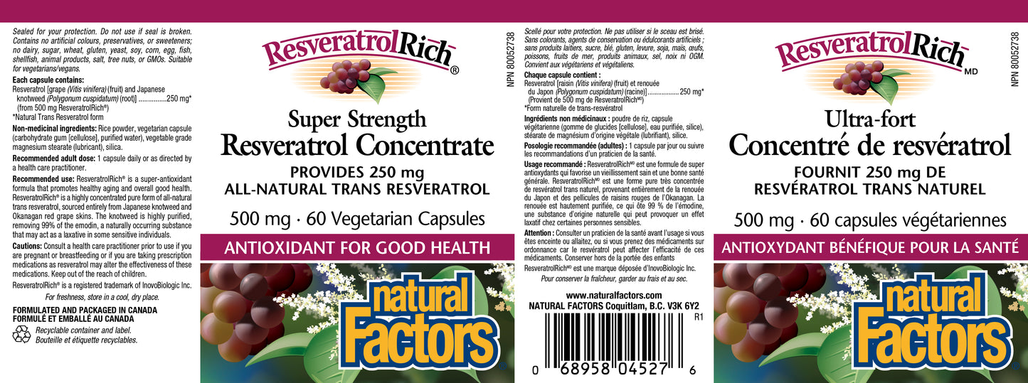 Resveratrol Concentrate 500mg 60caps