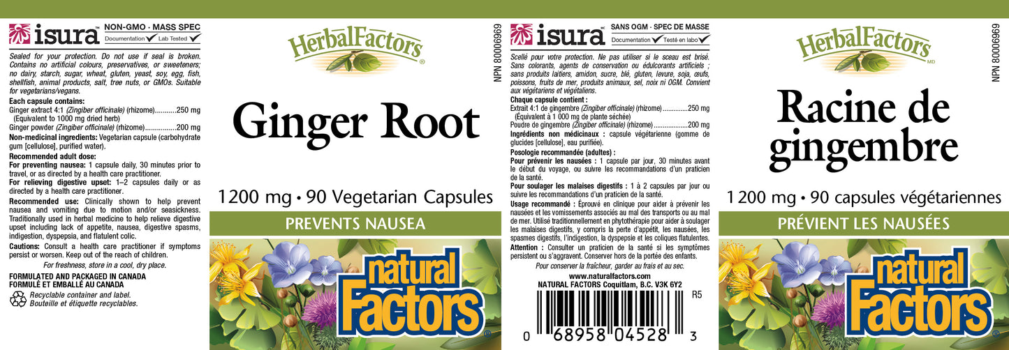 Ginger root 1200mg 90caps