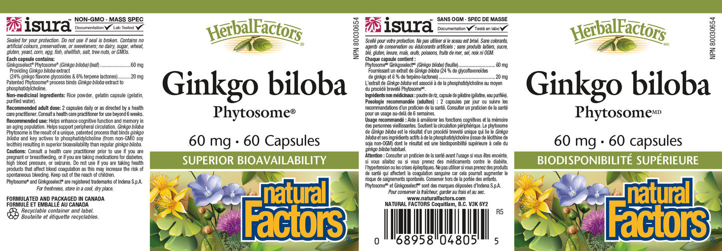 Ginkgo Biloba 60mg 60caps
