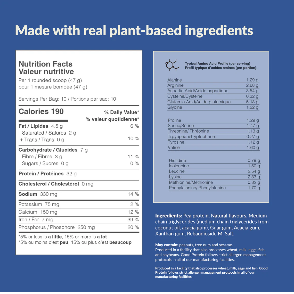 High Protein Plant Based Shake French Vanilla 470g