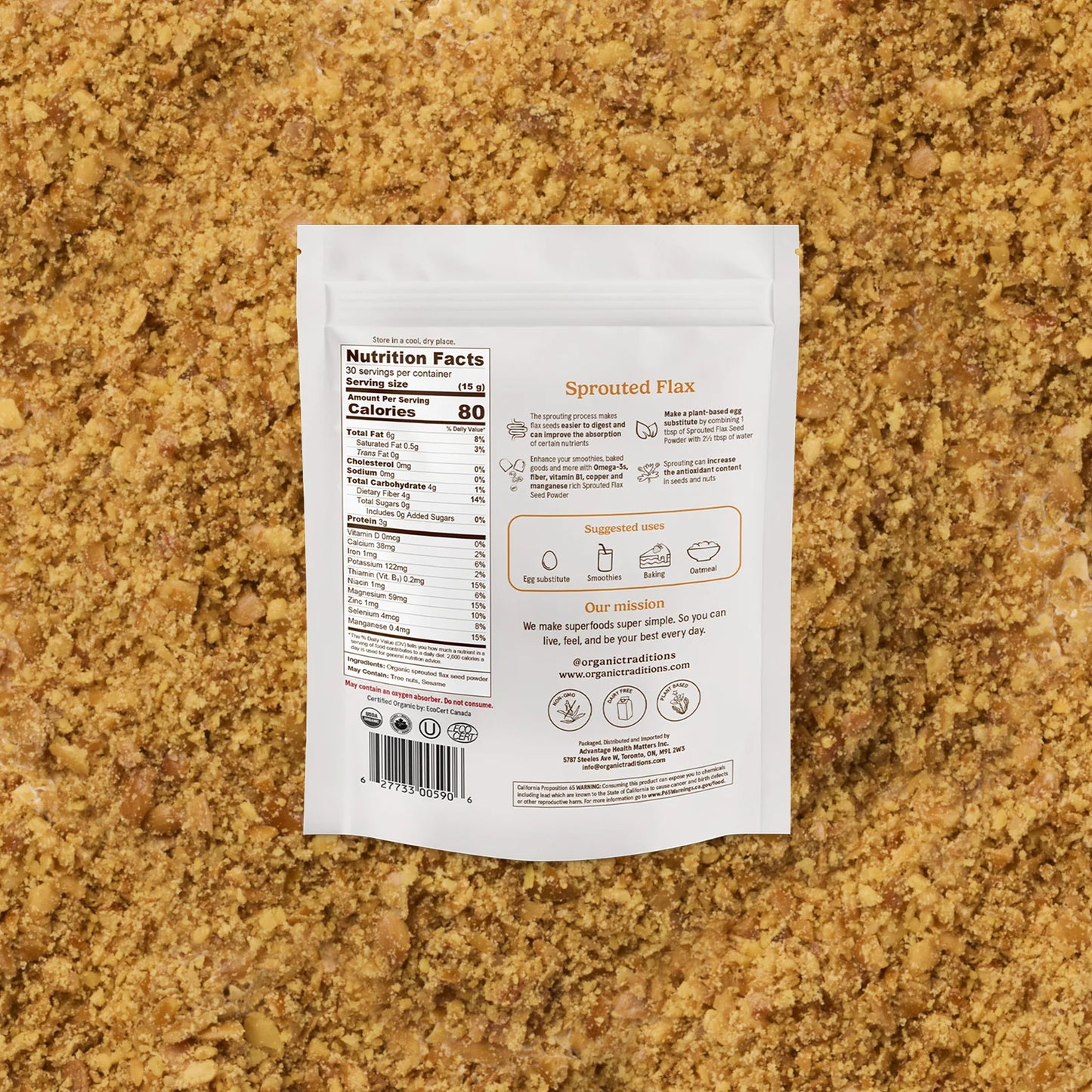 Sprouted Flax Seed Powder 454 g