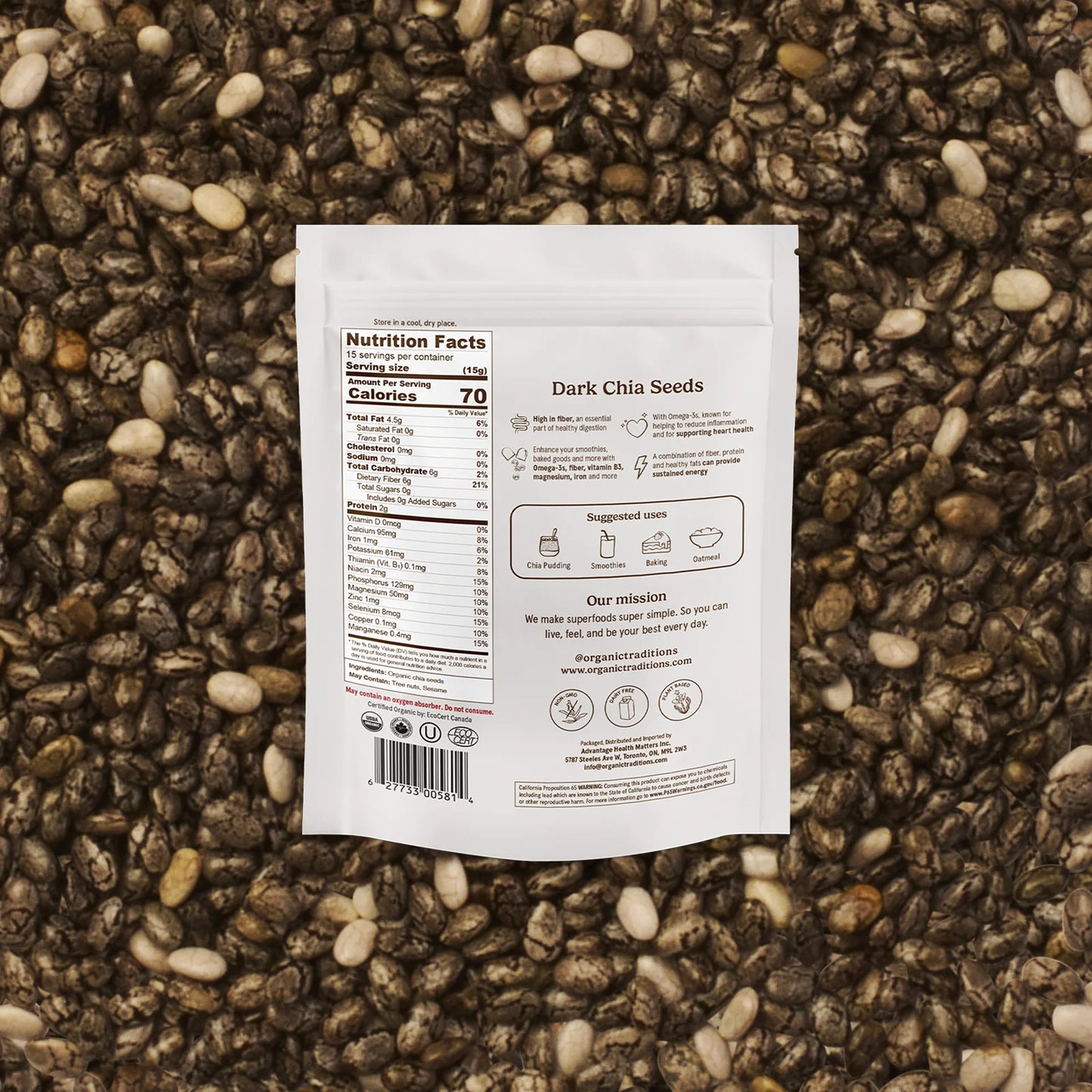Dark Chia Seeds 227g
