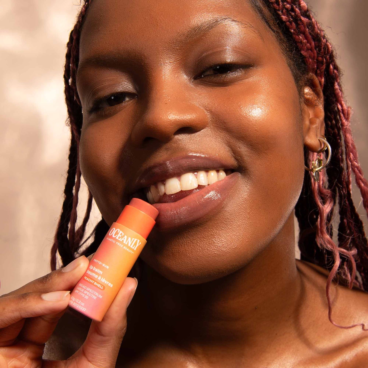 Oceanly phyto-sun lip balm peachy shell spf30