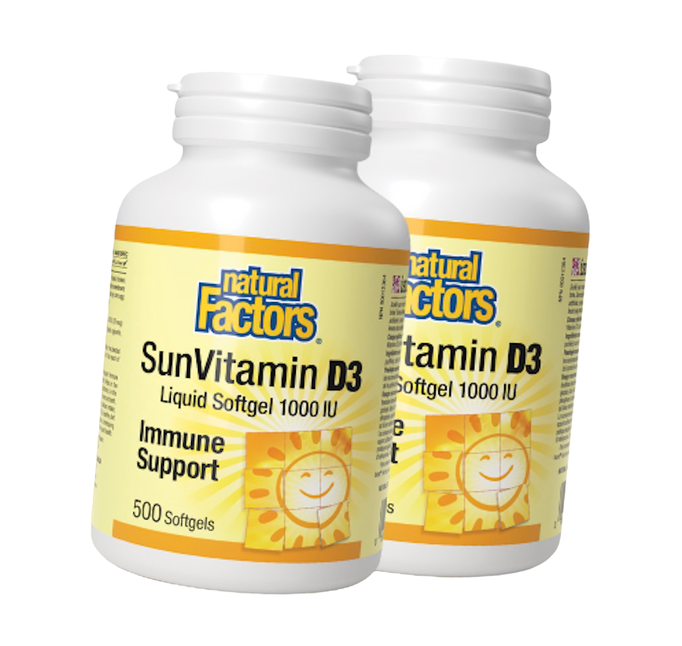 SunVitamin D3 1000IU 500gels Twin Pack