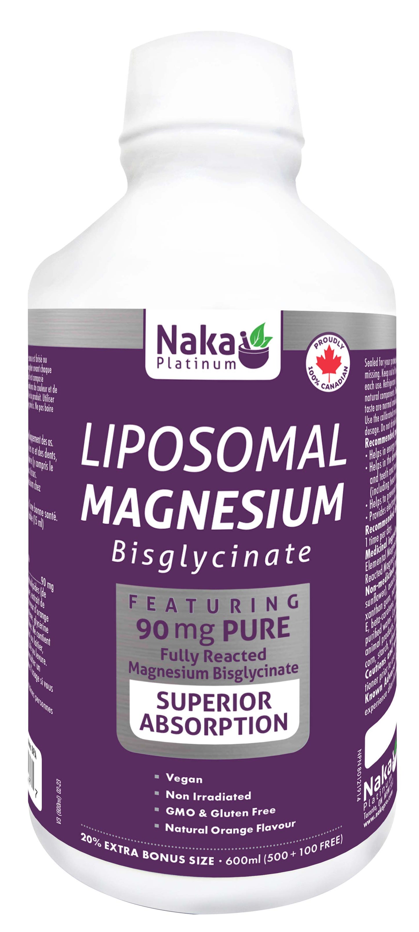 Liposomal Magnesium bisglycinate 250mg 600ml