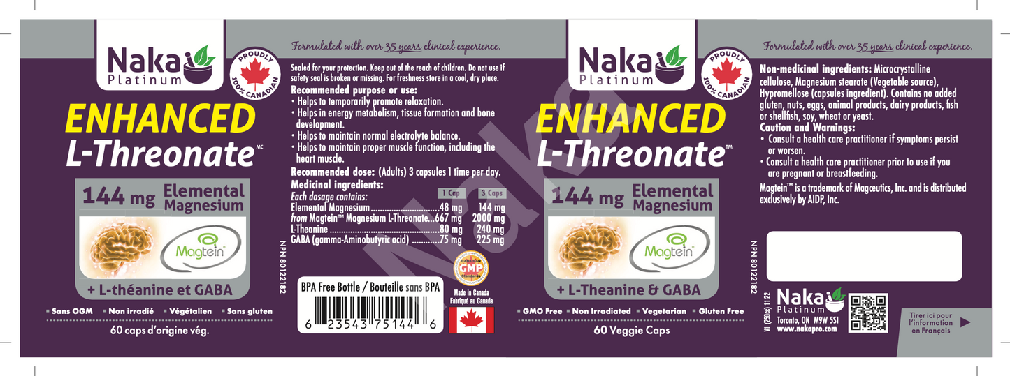 Enhanced L-Threonate 144mg 60cap