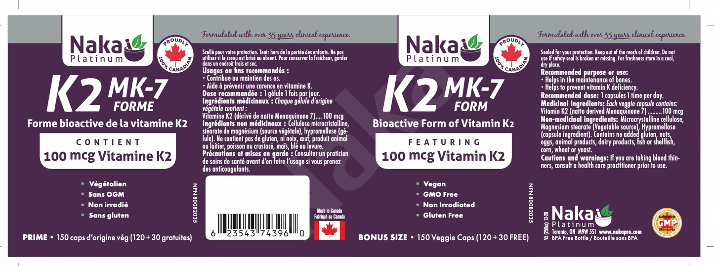 K2 100mcg 150caps