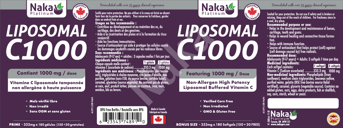 Liposomal C 1000mg 180gels