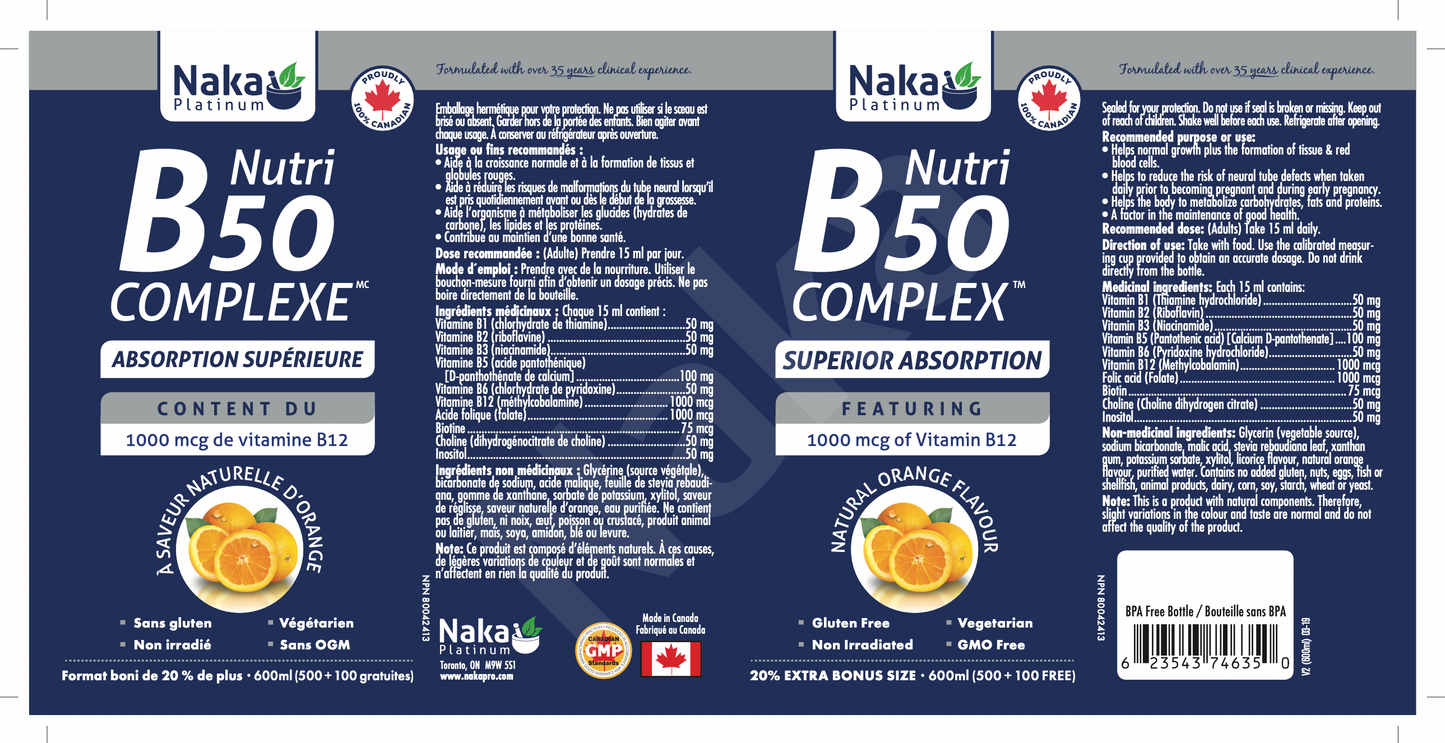 Nutri B50 complex 600ml orange