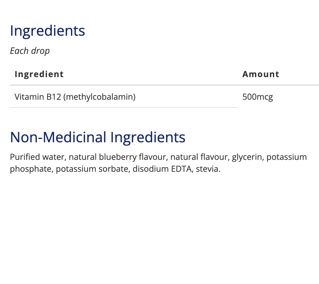 B12 Methyl 500mcg 15 ml