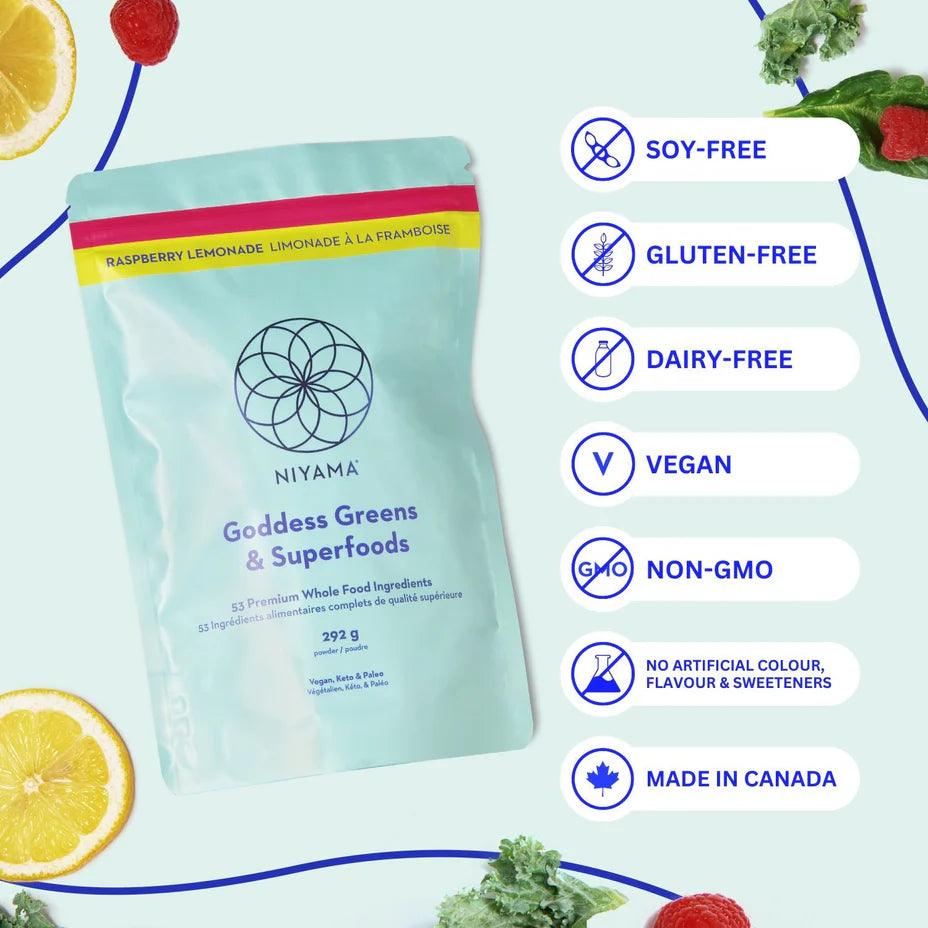 Goddess Greens + Superfoods Raspberry Lemonade -30 serving