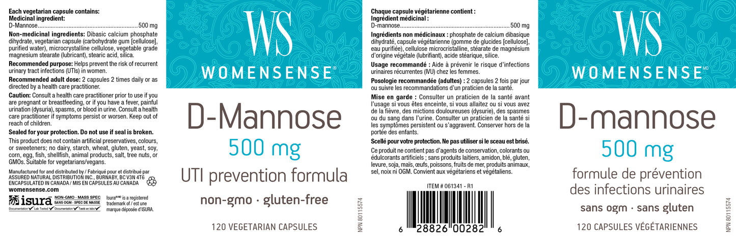 D-Mannose 500mg 120 vcaps