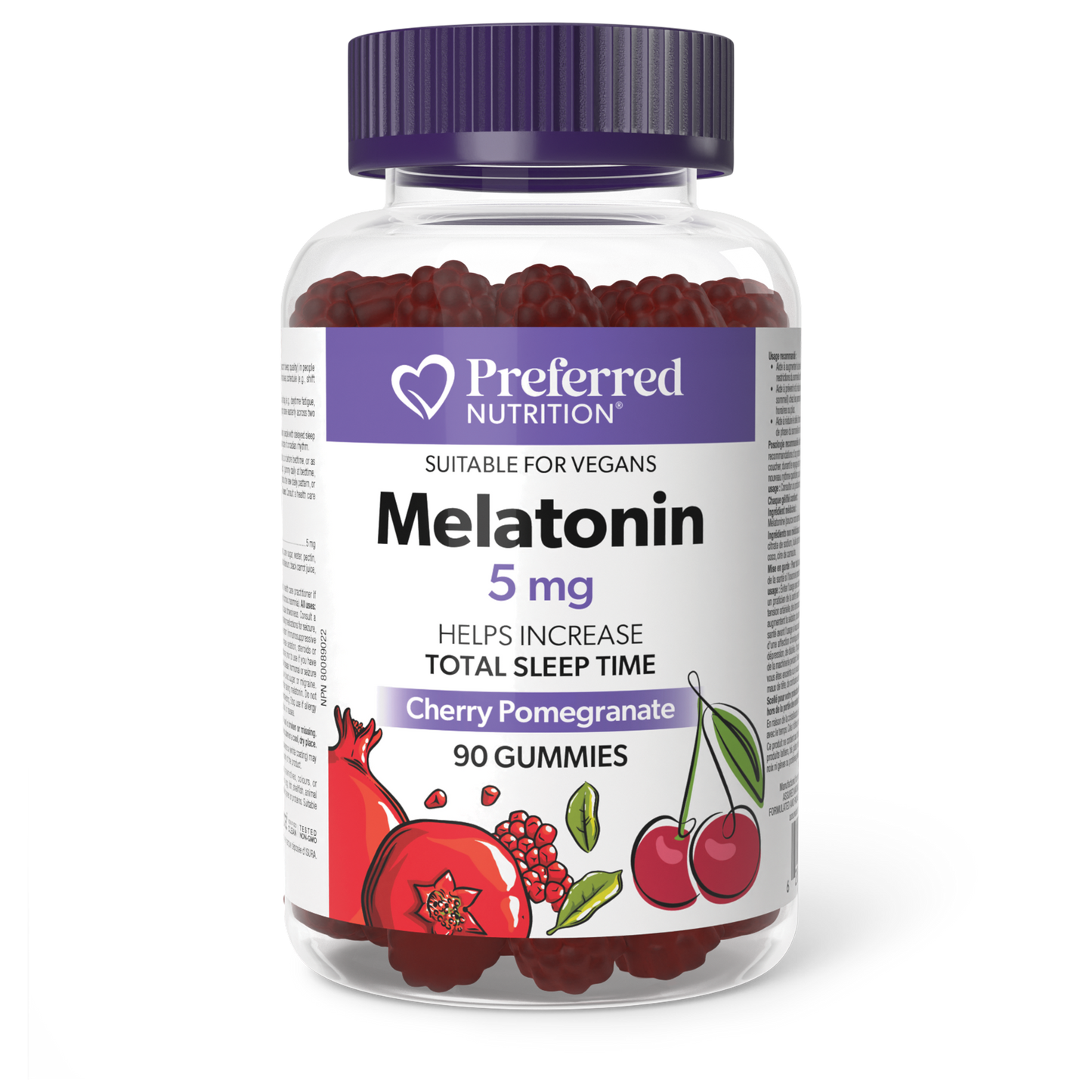 Melatonin 5mg Cherry Pomegranate 90 gummies