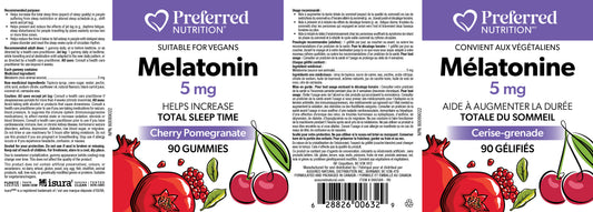 Melatonin 5mg Cherry Pomegranate 90 gummies
