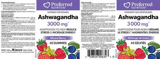 Ashwagandha 3000mg 60 gummies