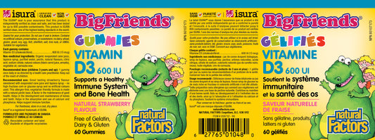 Big Friends Vitamin D3 600IU 60 gummies