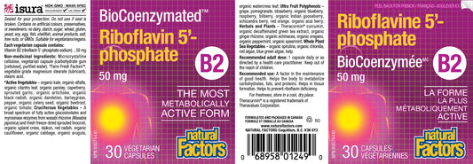 Riboflavin 5’-phosphate 50mg 30 caps