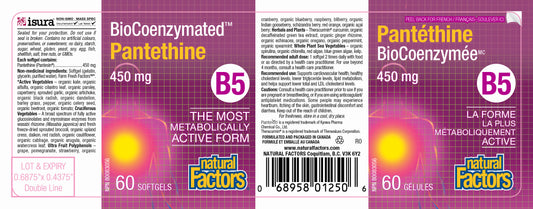 Pantethine B5 450mg 60gels