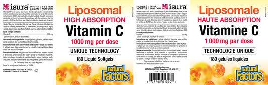 Liposomal Vitamin C 1000mg 180 gel caps