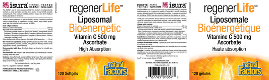RegenerLife Liposomal Vitamin C 500mg 120 sg