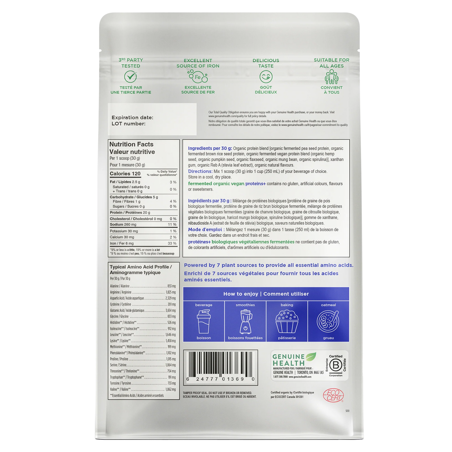 Fermented Organic Vegan Protein+ Vanilla 10 Serving