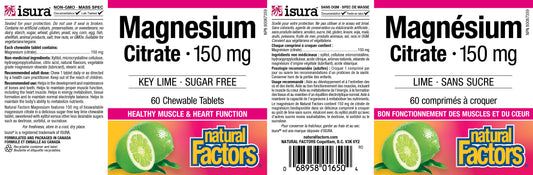Magnesium Citrate 150mg 60 chewables lime