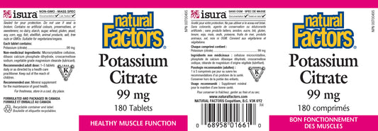 Potassium Citrate 99mg 180tabs
