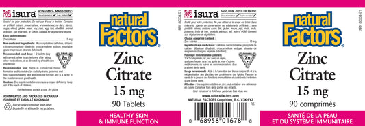 Zinc Citrate 15mg 90tabs