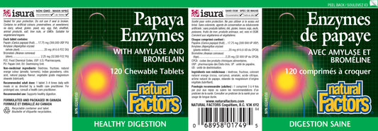 Papaya Enzymes with amylase 120chewables