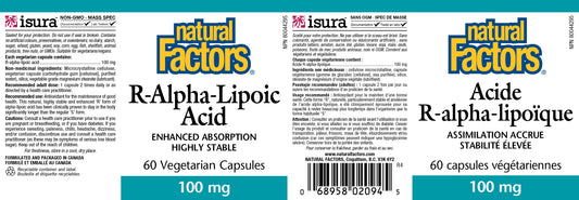 R-alpha-lipoic acid 100mg 60’s