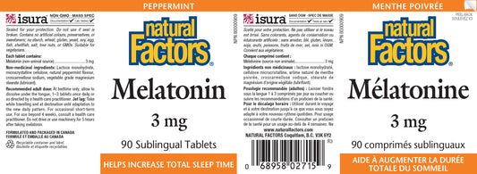 Melatonin sublingual 3mg 90tabs mint flavour