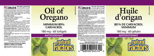 Oil of Oregano 180mg 60gels